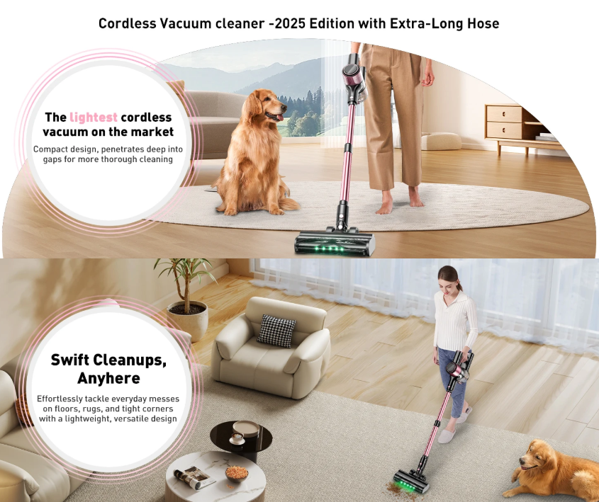 Aureon XS35 - Cordless Vacuum Cleaner - Pink